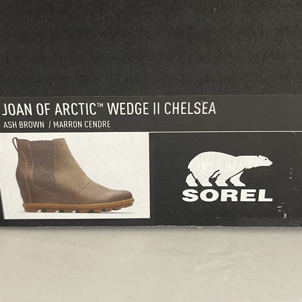 Sorel Women Sz 10 Waterproof Joan Of Arctic Wedge II Chelsea Boots Ash Brown Fun